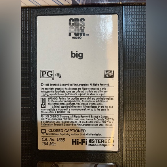 VHS tape: the movie “BIG” with Tom Hanks - Picture 4 of 4